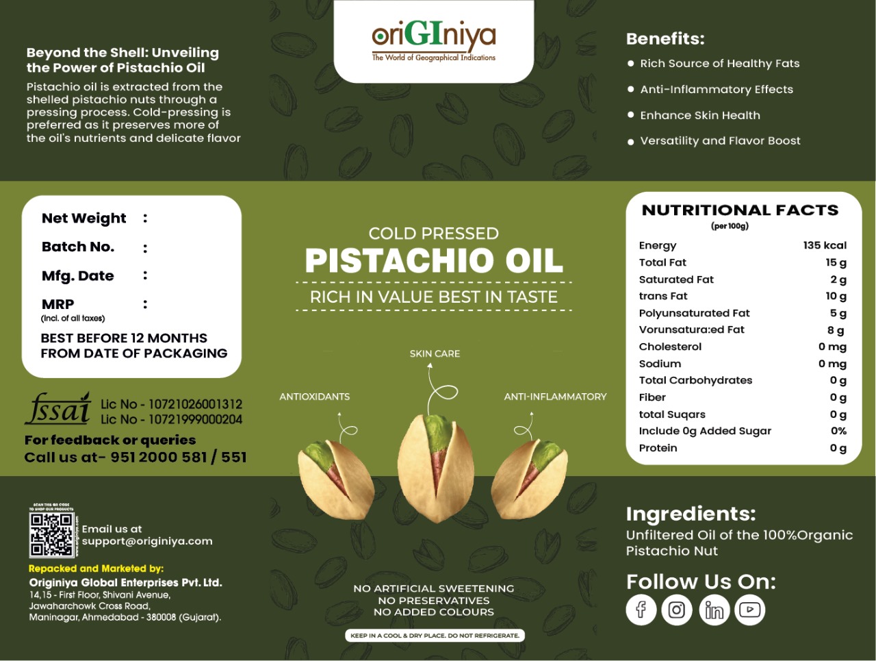 Pistachio Oil
